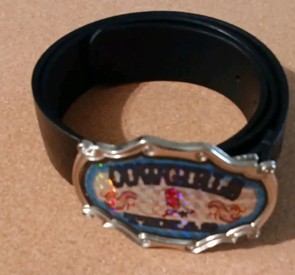Cowgirls Texas Belt & Buckle Genuine Bonded Leather Floral Embossed Sz 33 M/L
